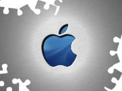 logo, Blue, 3D, Apple