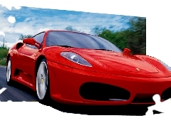 Red, Ferrari, 4d, Sport games