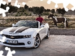 Horse, Chevrolet, a man