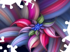 Multicoloured, graphics, abstraction, Colourfull Flowers