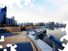 Abu, Dhabi, wharf, panorama, sea