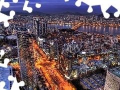 agglomeration, Seul, night
