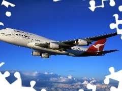 plane, Australian, Airline, clouds