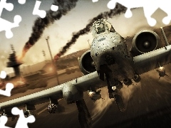 plane, Start, airport, A-10 Thunderboold