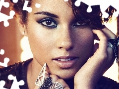 jewellery, make-up, Women, Alicia Keys, Beauty