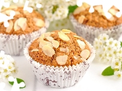 almond, muffins, Muffins