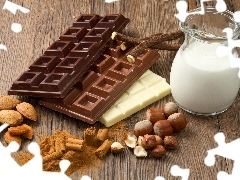 chocolate, nuts, almonds, milk