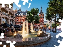 Amsterdam, Netherlands, buildings, Town, fountain