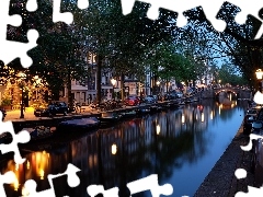 Amsterdam, Netherlands, canal, bridge, Houses