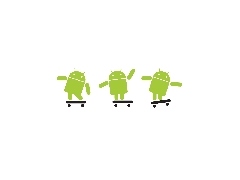 Android, humans, Skateboards