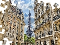 Paris, Eiffla Tower, apartment house, France