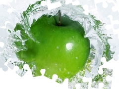 water, green ones, apple