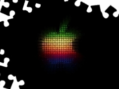 Apple, neon, logo