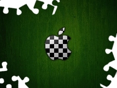 green ones, Checkered, Apple, background