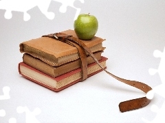 package, Belt, Apple, books