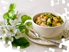 soup, Colourfull Flowers, apple, vegetable