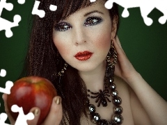 Women, make-up, Apple, jewellery