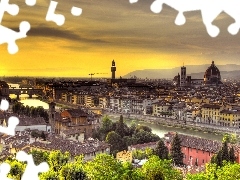 Town, River, Arno, Florence