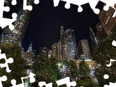 The United States, skyscrapers, City at Night, Chicago