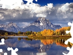 autumn, Mountains, lake