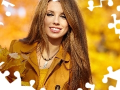 autumn, Women, Smile