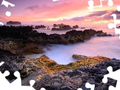 Azores, Portugal, rocks, Great Sunsets, sea