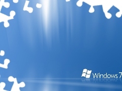 Windows 7, The luminous, background, Blue