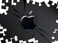 Apple, Black, background, logo
