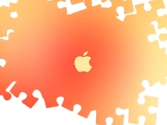 Apple, Yellow, background, orange
