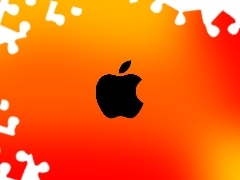 Black, Orange, background, Apple