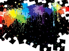 Colored, Black, background, blots