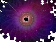 background, Fraktal, logo, purple, Apple