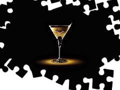 glass, Black, background, Martini