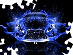 blue, Black, background, Lexus LF-LC