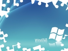 Blue, logo, Bright, windows, White, background, strip