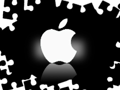 White, Black, background, Apple