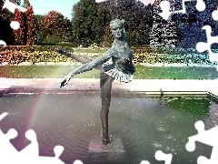 Garden, fountain, Ballet, botanical