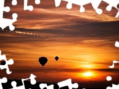 Balloons, west, sun