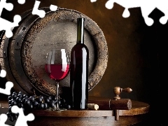 Bottle, Red, barrel, grape, glass, Wine
