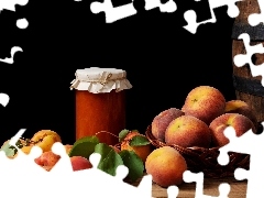 peaches, Jam, barrel, apricots