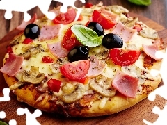 basil, olives, Extras, leaf, pizza