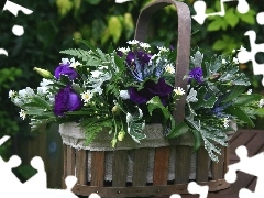 basket, bouquet, flowers