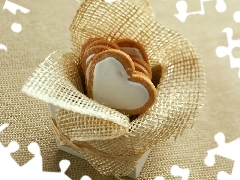 basket, Gingerbread, hearts