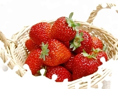 strawberries, basket