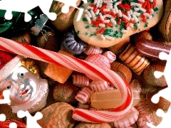 baubles, christmas, Candies, nuts, different