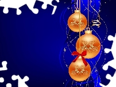 baubles, christmas, Yellow