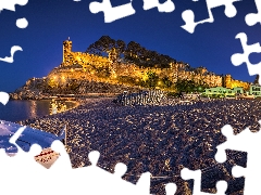 Stone, Tossa de Mar, Beaches, La Vila Vella, Spain, the walls, Boat