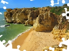 Beaches, cliff, rocks