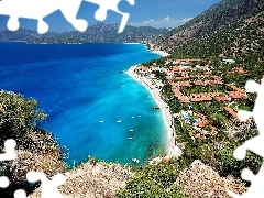 Beaches, sea, Town, Oludeniz, Turkey