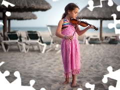 Beaches, girl, violin